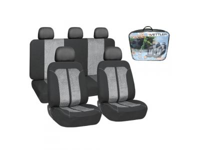 Чехлы автомобильные универс полиэстр+жаккард,черное-серый 9пр ПАНТЕРА VETTLER