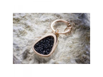 Брелок Mercedes Key Ring, Crystal, Swarovski, pink gold colours / black