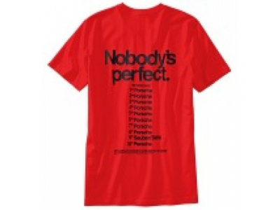 Футболка унисекс Porsche “Nobody’s perfect.” T-shirt, артикул WAP8050XS0E