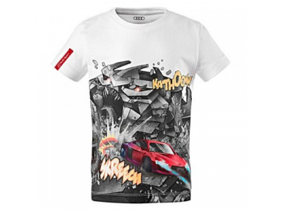 Детская футболка Audi Kids Shirt Comic Print, Audi Sport, White