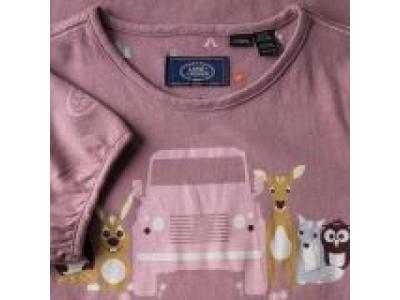 Футболка для девочек Land Rover Girls Graphic T-shirt, Duski Pink