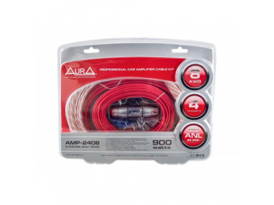Комплект кабелей для подключения 4-канального усилителя, 8 AWG Aura AMP-2408